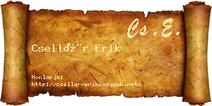 Csellár Erik névjegykártya